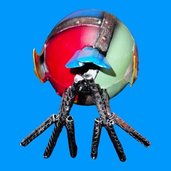 Brilliant Colorful Fused Metal Owl Made From Iron 5”x4” - Picture 5 of 7